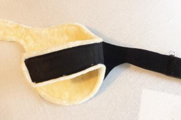 Leather Belly Girth "ATH Coronado II Special" with Faux Fur Lining, black, 150 cm -