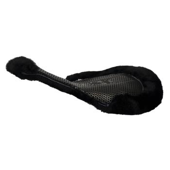 Acavallo Tennisschläger-Pad mit Lammfellunterseite, schwarz