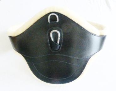 Leather Belly Girth "ATH Coronado II Special" with Faux Fur Lining, black, 145 cm -