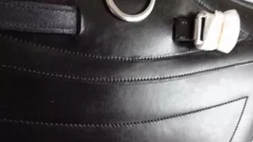 Stollenschutzgurt "ATH Crown" aus Leder, schwarz, 95 cm