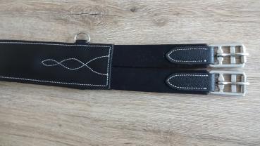 Stollenschutzgurt aus Leder mit Karabiner in schwarz, 125 cm, 135 cm
