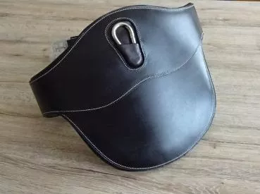 Stollenschutzgurt aus Leder, dunkelbraun, 135 cm