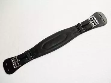 Leather Dressage Girth with Elasticated Buckle Straps, black, 65 cm (69 cm)