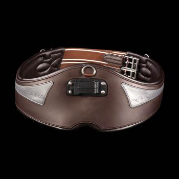 Acavallo Comfort PVC Girth with Gel Lining and Gel Padding, anatomically shaped, dark brown, 120 cm