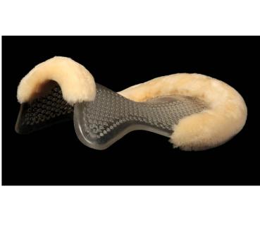 Acavallo Massagegelpad mit Lammfellrand, natur