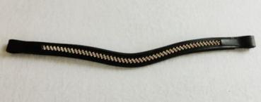 Geschwungener Stirnriemen mit Strass aus Leder 1