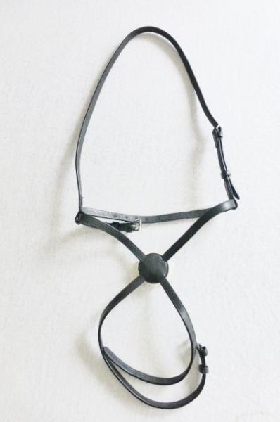 Mexikanische Reithalfter aus Leder, schwarz
