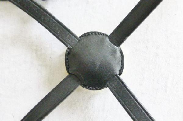 Mexikanische Reithalfter aus Leder, schwarz