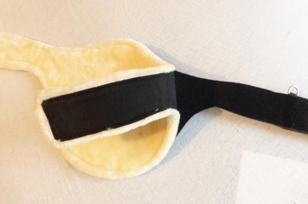 Leather Belly Girth "ATH Coronado II Special" with Faux Fur Lining, black, 150 cm -