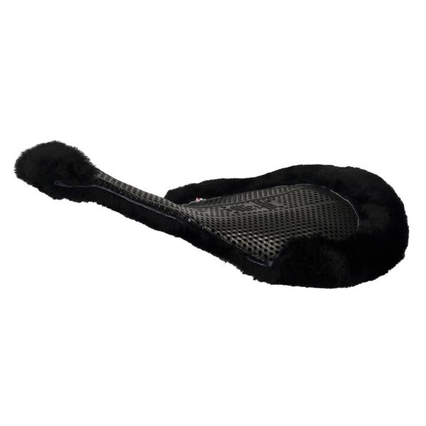 Acavallo Tennisschläger-Pad mit Lammfellunterseite, schwarz