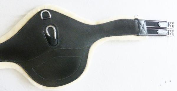 Stollenschutzgurt "ATH Coronado Special" mit Lammfellimitat, schwarz und dunkelbraun, 140 cm