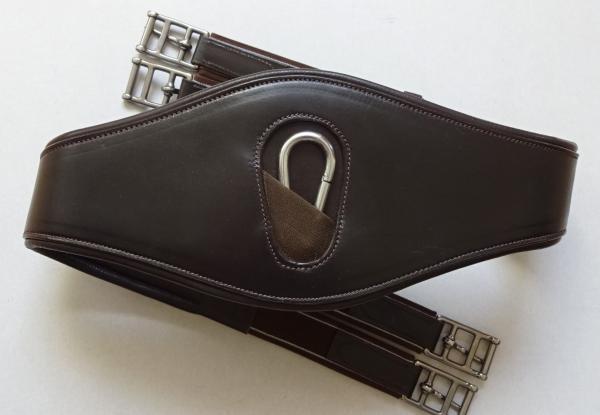 ATH "Soft Contact" Ledersattelgurt mit Karabiner, dunkelbraun, 140 cm, II. Wahl