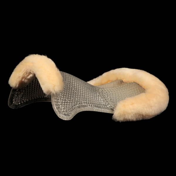 Acavallo Gel Pad 3-in-1 with Integrated Rear Riser and Rolled Real Lambskin Edges